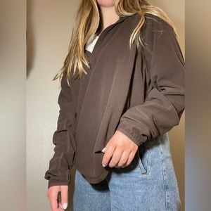 Brown zip up pull over